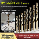 M35 koobaltkiirterasest spiraalpuur roostevaba terase, raua, vase ja alumiiniumi jaoks 13.0mm (5 pieces)