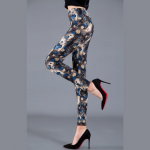 2023 Trendikad Lillemustriga Slim Fit Piimsiidist Leggingsid Naistele - Pluss Suurus, Elastsed, &Uuml;ler&otilde;ivad One Size (Fits 90-150 lbs)