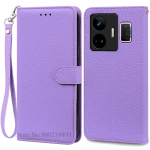 Realme GT Neo 5 &uuml;mbrise jaoks Rahakott Klappkaas Realme GT Neo 5 &uuml;mbrise jaoks Realme GT Neo5 telefoni kate Coque Fundas For Realme GT Neo 5 tumeroheline v&auml;rv