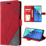 Coque pour xiaomi redmi note 13 4g (pas pour 5g) - effet cuir rouge antichoc protection 360&deg;