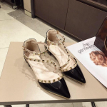 2025 Spring Summer Shoes Women Low Heels Fashion Brand Pointed toe Rivets Elegant Ladies Heel 3cm Black Red Plus Size 41 35 must