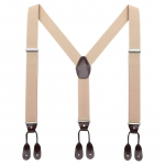 Vintage traksid Meestele Naistele T&auml;iskasvanutele Nahast trimmitud n&ouml;&ouml;biga ots Y Selg Reguleeritav Elastne P&uuml;kste Traksid Rihmad Pulmapidu 1 Suspenders＋6buckles