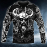 Kevad-s&uuml;gis meeste r&otilde;ivad Viking Hoodies Pusa 3D Prindiga Skull Angel Streetwear Vintage pikkade varrukatega meeste pullover jakid M