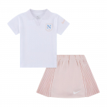 Nike Seelikukomplekt Swoosh Game Match Tennise Polo Krae Lihtne Mugav L&uuml;hike Varrukas Lastekomplektid Echo-Pink IB8452-622 L