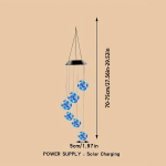 1 tk P&auml;ikesepaneeliga Sinine Laser Diskopall Tuulekell Valgustid P&auml;ikeseenergial t&ouml;&ouml;tav 6 LED Veekindel V&auml;lisdekoratiivlamp Kodu Aia Dekoratsiooniks