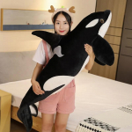 Hiiglaslik 130cm m&otilde;&otilde;kvaala pehmed m&auml;nguasjad t&auml;idisega orcinus orca kala nukk hai multifilm pehme une padi lastele t&uuml;drukutele beebile naljakas kingitus 50cm