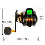 Uus veekindel elektrooniline loendamisrull koos taustvalgustusega 10 kg pidurdusj&otilde;uga 5+1 laagriga, suure &uuml;lekandearvuga USB laadimine koos &auml;ravooluh&auml;irega Right Hand black