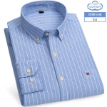 S-6XL Oxford s&auml;rgid meestele Pikkade varrukatega Puuvillane &Uuml;hev&auml;rviline Triibuline Vabaaja Tikitud Hobune Streetwear &Auml;ri Lihtne Kontor 6XL 38