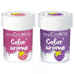 2 colorants alimentaires aux ar&ocirc;mes de framboise & m&ucirc;re