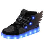 Laste LED-kingad Helendavate tiibadega Laste v&otilde;rk-valgustatud kingad K&auml;imissneakerid T&uuml;drukud Poisid USB-laetavad Helendavad vabaajajalatsid 27