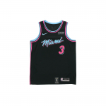 Nike Hingav NBA City Edition Miami Heat Dwyane Wade Nr. 3 Korvpallis&auml;rk Meeste Korvpallis&auml;rk Must AJ4622-013 S