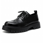 Moodne Mood Meeste Vabaaja Nahkkingad Briti &Auml;rikingad Klassikalised Meeste Paeladega Oxford Kingad Elegantne Brogue Jalatsid Tossud 38 must