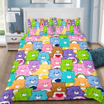 Armas Care Bears tekikott padjap&uuml;&uuml;r voodipesukomplekt t&auml;iskasvanu poiss t&uuml;druk magamistoa kaunistus laste kingitus &uuml;hekohaline kahekohaline suur suurus 100x135cm green