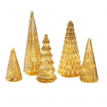 5 tk Valgustatud J&otilde;ulupuu Valgustusega J&otilde;ulupuu Figuurid LED-tuledega j&otilde;uludeks Kodu Lauaplaadi Peokaunistus kuldne