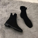 Naiste poolsaapad Mood 2024 Uus Talv K&uuml;lgmine Lukk Paksu Kontsaga Ruudukujulise Ninaga Elegantne L&uuml;hike Saabas Chelsea Naiste Kingad Lumesaapad 39 must