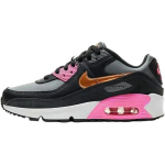 Nike Air Max 90 Nahast GS Hall Vask Roosa Laste Tossud Suitsuhall Metallik-Vask Must CD6864-025 36