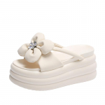 Moodsad 8,5 cm platvormsandaalid naistele, kikilipsuga, paksude talladega sussid, paksud pl&auml;tud, uued suvised vabaaja rannasussid Zapatos Mujer 34 beež