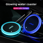 Car Luminous Water Cup Coaster 7 Colorful Car Led Atmosphere Light For JAC Refine J3 J2 S5 Car logo Cupmat Ambience For JAC