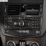 Center Console Air Conditioner CD Panel Cover Trim 2Pcs For Mercedes Benz C class W204 C200 C260 C300 C180 2007-10 Carbon Glove Switch