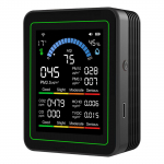 &Otilde;hukvaliteedi detektor PM2.5 PM10 CO AQI CO2 TVOC HCHO Temperatuuri jaoks WiFi-rakenduse hoiatused PM2.5 PM10 CO AQI jaoks Kodu Kontori Taime jaoks must