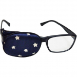 Kid/Adult Visual Acuity Recovery Silk Eye Cover, Training Amblyopia Strabismus Corrected Lazy Eye Patches for Glasses (White Stars on Blue)