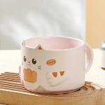 300 ml Cartoon Cat Cup Loomingulised keraamilised virnastatud tassid Majapidamisveeklaasist pokaal hommikus&ouml;&ouml;gipiim Klaaskeraamiline kodukaunistus 300ml