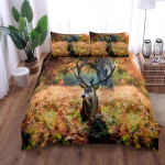 Roheline Hirvek&uuml;ttide Metsa Maalitud Tekikoti Komplekt King Queen Double Full Twin Single Suuruses Voodipesu Komplekt EU Double(200*200cm)3pcs