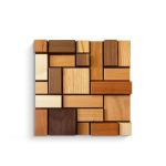 Puidust laudade liimimine Geomeetriline stiil Seinale riputatavad kaunistused Elutoa taustakuva Maalid Moodne seinakaunistus 40x40cm beige