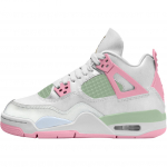 Air Jordan 4 Retro GS S&otilde;brap&auml;ev 2026 Laste tossud Valge Keskmine-Pehme-Roosa Pool-Sinine-Auru-Roheline IB7068-100 36