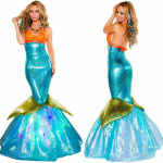 Merineitsi kost&uuml;&uuml;m cosplay halloweeni kost&uuml;&uuml;m &ouml;&ouml;klubi baari lava merineitsi kost&uuml;&uuml;m peokost&uuml;&uuml;m One size fits all sinine