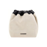 Jil Sander Kirjaliku Logotr&uuml;kiga Reguleeritava Pingutusn&ouml;&ouml;riga Sulgemisega Puuvilla-Lina Nahast Detailidega Kopp-Kott Crossbody &Otilde;lakott Naiste kotid J07WG0027P5368280 Basic Set (Bag+Dust Bag)