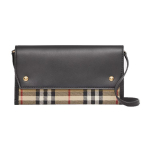 Burberry Classic Vintage Check Nahast V&auml;ike WOC &Otilde;lakott Crossbody Sidurikott Naiste kotid Must 80418021 Basic Set (Bag+Dust Bag)