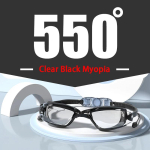 -1.5 Kuni -7.0 T&auml;iskasvanute M&uuml;oopia Silikoonist HD L&auml;bipaistev Klaas Uduvastased Ujumisprillid Ujumisprillid Kohandatud Erinev J&otilde;ud Vasak Parempoolne Silm gray