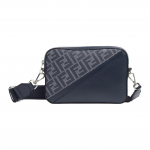 Fendi diagonaalne reguleeritav eemaldatav &otilde;larihm t&otilde;mblukuga FF-mustriga l&otilde;uendist kaamerakott Crossbody Meeste kotid Sinine 7M0286ASICF1O97 Basic Set (Bag+Dust Bag)
