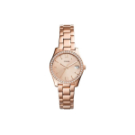 FOSSIL Scarlett kollektsiooni k&auml;ekell Kvartsmehhanism Roostevabast terasest rihm 32 mm Roosakuldne sihver Naiste k&auml;ekell ES4318 Rose Gold Watch Dial