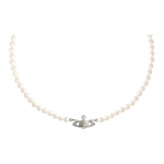 Vivienne Westwood Mini Bas Relief Saturni Ripatsiga Kaelakee Meeste kaelakee Messing Kristall P&auml;rl 6301010002P104P104 without Box and Shopping Bag