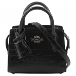 K&auml;ekott Andrea 15 Logo Multifunktsionaalse Taskuga Krokodillimustriga Nahast &Otilde;la- v&otilde;i Crossbody Mini-kott Naiste kotid H&otilde;bedane Must CR209-SVBK Gift Box Set (Basic Set+Yellow Box)