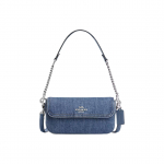 Coach 19 Br&auml;ndi Mikrologo Eemaldatav &Otilde;larihm Denim Crossbody Kott V&auml;ikesed Naiste kotid Sinine CAN96-SVIN Basic Set (Bag+Dust Bag)