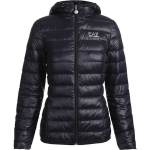 Emporio Armani EA7 SS23 T&auml;he- ja numbritr&uuml;kiga kapuutsiga vabaaja p&uuml;stjakk Naiste jakid Must 8NTB14-TN12Z-1200 XS