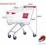 Jun Ding Ying 60L tsingitud ostuk&auml;ru PVC-ratastega