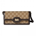 Gucci Luce Hele Kuldne Metallist Detail Keerukinnitusega L&otilde;uend Kunstnahast Segatud Nahast &Otilde;lakott Naiste &otilde;lakott 790038-FADHW-9742 Gift Set(Basic Set+Box+Shopping Bag)