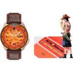 Seiko One Piece Klassikaline purkide seeria 5 One Piece koost&ouml;&ouml; Uus 5 Automaatne mehaaniline liikumine Nahkrihm Meeste kellad Oranž SRPH01K1 SRPH01K1