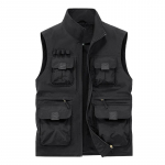 Meeste kahepoolsed vestid Meeste v&auml;lisriided Suured taskud Cargo vestid Ronimine Varrukateta jakid Mehelik Hingav Alus Casual vest 4XL must