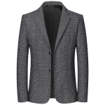 Kevad S&uuml;gis Meeste Ruudulised Bleiserid Smart Casual Formaalne &Uuml;likond Jakk Mantel Meeste Mood Slim Fit Alla keeratava kraega Bleiserid Pealisr&otilde;ivad XS helehall v&auml;rv