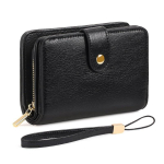 GAEKEAO Naiste rahakott L&uuml;hike Lihtne m&uuml;ndikott Pandlaga T&otilde;mblukuga Mitme kaardi kott 12x10x3cm black
