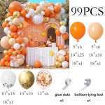 Retro Nahav&auml;rvi &Otilde;hupallide Kaar Komplekt Nude Valge Kuldne Oranž Konfeti &Otilde;hupallide Vanik S&uuml;nnip&auml;evapeo Beebi Ristimine Pulma Dekoratsioon Globos AS Picture