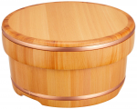 Yamako riisikonteiner 21 cm puidust karbis 4155 Jaapani toode (Ohitsu) - l&auml;bim&otilde;&otilde;t, - beež