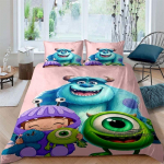 3-osaline Disney Monsters, Inc. Voodipesukomplekt, Multikakujutisega tekikoti komplekt, Komplektis padjap&uuml;&uuml;rid, T&auml;idis ei kuulu komplekti. 135x200cm