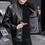 S&uuml;gisel ja talvel uued nahkriided meestele Korea versioon Slim Fit Trend Youth Pi Shuai vabaaja Palus soe nahkmantel M