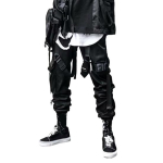 Meeste kandep&uuml;ksid hip-hop stiilis individuaalsed sirge s&auml;&auml;re rihm Dekoratsioon &uuml;hev&auml;rviline s&uuml;gava jalgevahega lahtised t&auml;navar&otilde;ivad elastne v&ouml;&ouml;koht h&uuml;ppeliigesega meeste p&uuml;ksid L must
